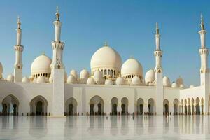 Scheich zayed großartig Moschee im abu dhabi. Hintergrund. ai generativ Profi Foto