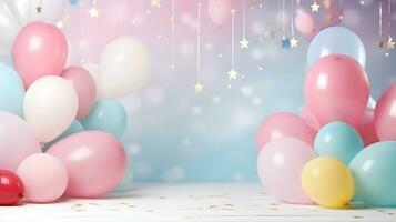 bunt Luftballons Dekoration zum Geburtstag Feierlichkeiten. foto