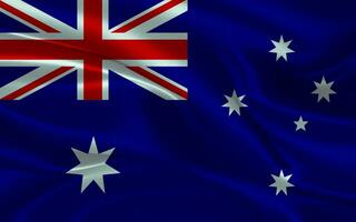 3d winken realistisch Seide National Flagge von Australien. glücklich National Tag Australien Flagge Hintergrund. schließen oben foto