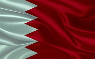 3d winken realistisch Seide National Flagge von Bahrein. glücklich National Tag Bahrain Flagge Hintergrund. schließen oben foto