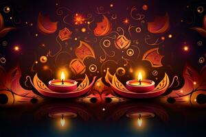 Diwali Karten Diwali Hintergrund, ai generiert foto