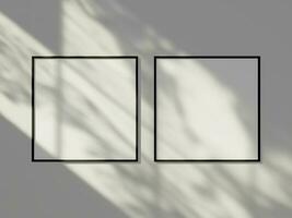 Rahmen Attrappe, Lehrmodell, Simulation hängend auf das Mauer mit minimal Fenster Schatten foto