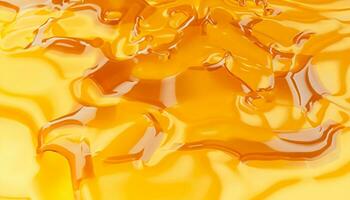 Gießen golden Honig Textur. gesund und natürlich köstlich Süßigkeiten. fließen tropft Gelb geschmolzen flüssig. Essen Hintergrund. ai generativ. foto
