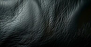 Panorama- Textur von schwarz Öko Leder - - ai generiert Bild foto
