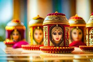 indisch Diwali diyas. KI-generiert foto