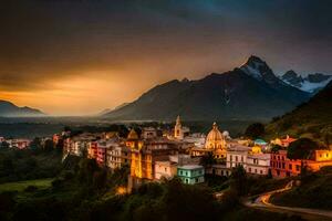 das Stadt, Dorf von Karjat, Indien. KI-generiert foto