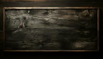 alt rustikal hölzern Planke mit dunkel befleckt Holz Korn Muster generiert durch ai foto