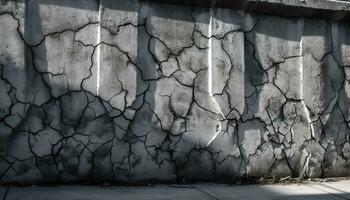 schmutzig Hintergründe, beschädigt alt Wand, gebrochen Beton, Natur abstrakt Design generiert durch ai foto