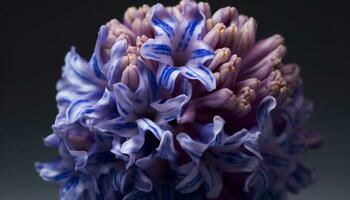 lila Blume Kopf, schließen hoch, Makro, Schönheit im Natur, Single Blume generiert durch ai foto