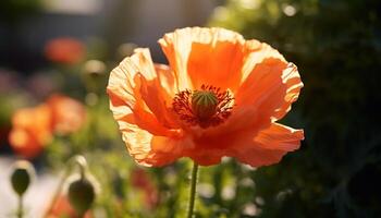 beschwingt Blumen blühen im das Wiese, präsentieren Natur bunt Schönheit generiert durch ai foto