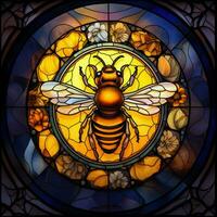 Biene im befleckt Glas Stil foto