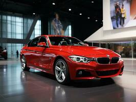 BMW 3 Serie Ausstellung. generativ ai foto