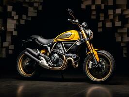 Ducati Scrambler Ausstellung. generativ ai foto