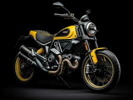 Ducati Scrambler Ausstellung. generativ ai foto