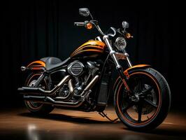 Harley Davidson Sportler Ausstellung. generativ ai foto
