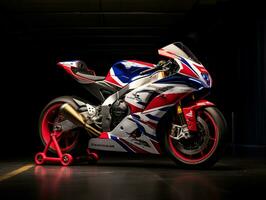 honda cbr1000rr Feuerschwert Ausstellung. generativ ai foto