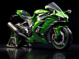 kawasaki Ninja zx-10r Ausstellung. generativ ai foto