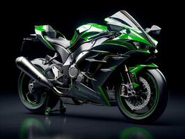 kawasaki Ninja zx-10r Ausstellung. generativ ai foto