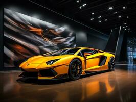 Lamborghini Aventador Ausstellung. generativ ai foto