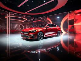 kia Optima Ausstellung. generativ ai foto