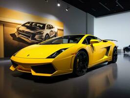 Lamborghini Gallardo Ausstellung. generativ ai foto