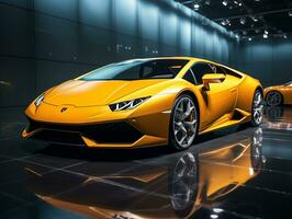 Lamborghini Hurakan Ausstellung. generativ ai foto