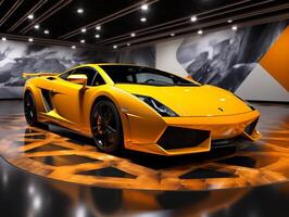 Lamborghini Gallardo Ausstellung. generativ ai foto