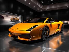 Lamborghini Gallardo Ausstellung. generativ ai foto