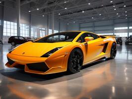 Lamborghini Gallardo Ausstellung. generativ ai foto