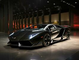 Lamborghini reventon Ausstellung. generativ ai foto