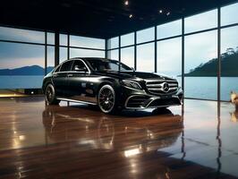Mercedes Benz E-Klasse Ausstellung. generativ ai foto