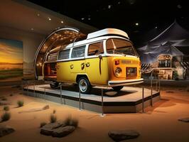 Minivan Ausstellung. generativ ai foto