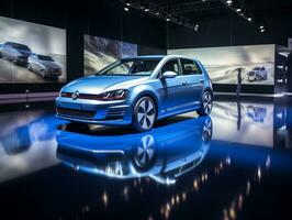 Volkswagen Golf Ausstellung. generativ ai foto