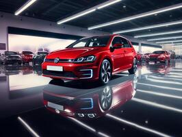 Volkswagen Golf Ausstellung. generativ ai foto