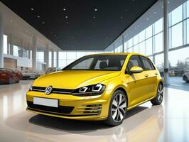 Volkswagen Golf Ausstellung. generativ ai foto
