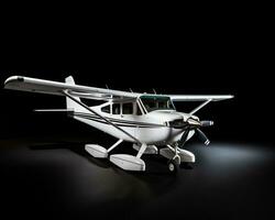 Cessna 172 auf Weiß Hintergrund. generativ ai foto