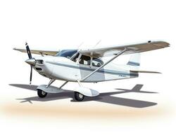 Cessna 172 auf Weiß Hintergrund. generativ ai foto
