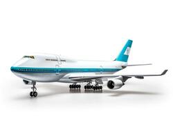 boeing 747 auf Weiß Hintergrund. generativ ai foto