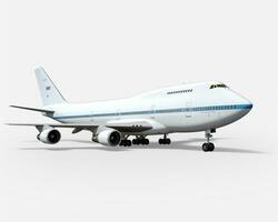 boeing 747 auf Weiß Hintergrund. generativ ai foto