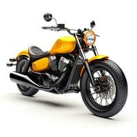 Bobber Motorrad auf Weiß Hintergrund. generativ ai foto