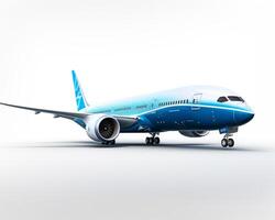 boeing 787 Traumliner auf Weiß Hintergrund. generativ ai foto