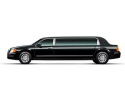 Limousine auf Weiß Hintergrund. generativ ai foto