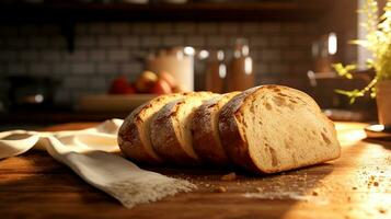 Brot im das Küche. hausgemacht Bäckerei. generativ ai foto