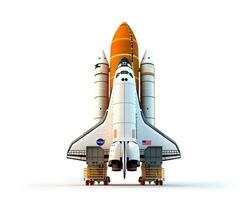 Raum Shuttle Herausforderer auf Weiß Hintergrund. generativ ai foto