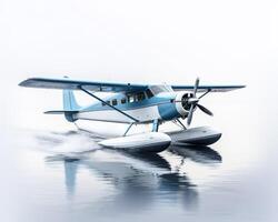 Wasserflugzeug auf Weiß Hintergrund. generativ ai foto