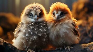 Foto von herzzerreißend zwei Falken mit ein Betonung auf Ausdruck von Liebe. generativ ai