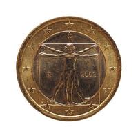 1-Euro-Münze, Europäische Union, Italien isoliert über weiß foto