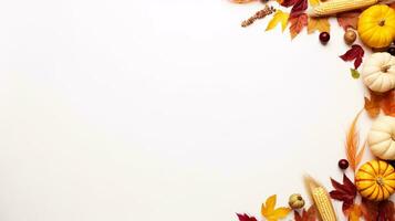 ai generativ Herbst Banner, mit Gelb Herbst Blätter und Kopieren Raum zum Text foto