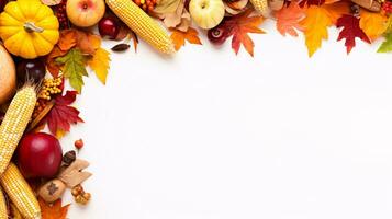 ai generativ Herbst Banner, mit Gelb Herbst Blätter und Kopieren Raum zum Text foto