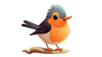 ein süß wenig amerikanisch Robin im Vektor Stil. generativ ai foto
